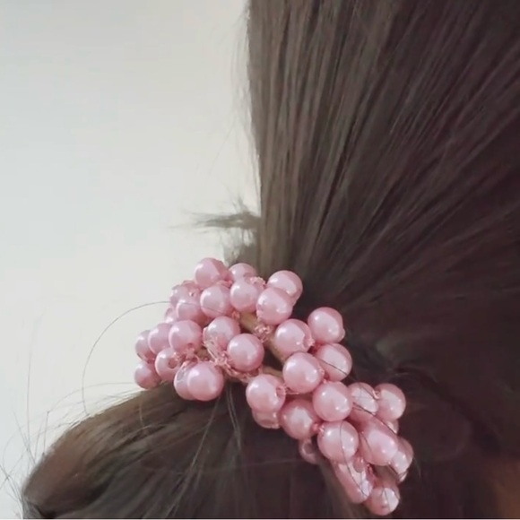 Aili’s Corner Accessories - Aili’s Corner Mauve Imitation Pearl Hair Ties, New